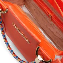 Uselabelle Original Leather Bag Colorful Braided Handles Latest Launch Women's Fashion 60%OFF + Soft Wallet + Shoulder Strap - 橘色 - 查看 4