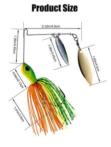 GOTURE 1入綠黃色旋轉餌硬旋轉餌釣鉤,鲈魚鮭魚梭魚釣魚必備 - 彩色 - 查看 2
