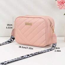 1pc粉色斜挎包,粉色单肩包,粉色手提包,小款式菱格纹女士包,甜美装饰女士单肩包,简约时尚魅力斜挎包,柔软舒适PU防刮耐磨面料,新颖吸睛减龄手提包,优雅条纹,时尚新颖日常多场景使用小方包,零钱收纳手机包,口红香水收纳,经典百搭相机包,多种配色可选,