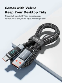 ESSAGER Essager USB Type C-kabel compatibel met iPhone 15pro Honor Super Charge 66W/100W snel opladen USB C-oplader Datakabel Draadsnoer
