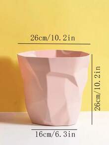 1pc White Minimalist Creative Trash Bin - Pink - View 2