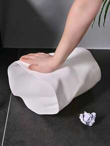 1pc White Minimalist Creative Trash Bin - Pink - View 4