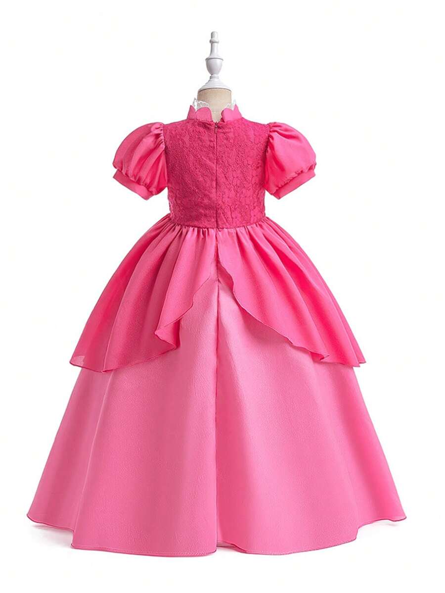Young Girl Princess Dress, Puff Sleeve Suitable For Birthday, Christmas