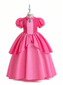 Vestido de princesa Bibi para fiesta de Navidad para niña, vestido de fiesta para niñas para Halloween, Navidad, vestido de manga abullonada adecuado para el cumpleaños de niñas, boda, celebración de festivales, ocasión formal