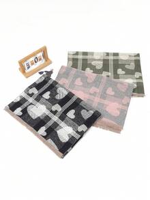 件女式復古玫瑰提花加厚披肩圍巾，適合送禮、日常通勤、工作、晚餐、街拍、旅行佩戴