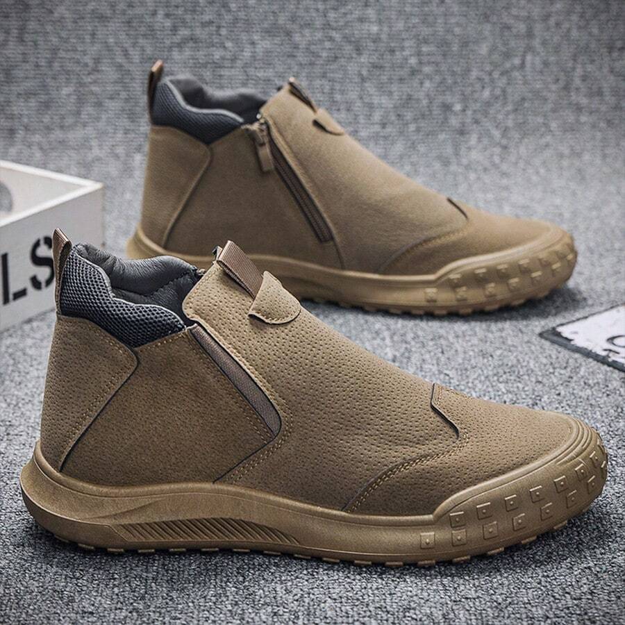 Men's Casual Slip-on Lightweight Sneakers, Sports Shoes - Khaki - View 1