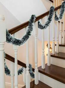 4 chiếc 10cm*200cm trang trí Giáng sinh ruy băng vòng hoa hoa cà tím kéo dải hoa trang trí cây thông Noel cây gậy xanh trắng kim tuyến vật dụng dự tiệc (xanh trắng), Giáng sinh - Nhiều màu - Xem 8