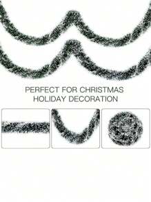 4 chiếc 10cm*200cm trang trí Giáng sinh ruy băng vòng hoa hoa cà tím kéo dải hoa trang trí cây thông Noel cây gậy xanh trắng kim tuyến vật dụng dự tiệc (xanh trắng), Giáng sinh - Nhiều màu - Xem 5