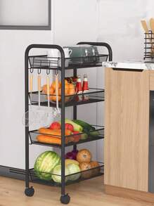 1 pieza Estante de almacenaje cuatro capas - Negro - Ver 3