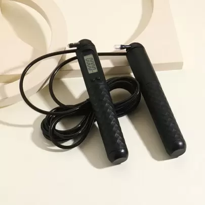 חבל קפיצה, חבל קפיצה דיגיטלי לכושר עם מונה קלוריות, חבל קפיצה לגברים ולנשים עם מיסבים וחוט פלדה 118 אינץ'/3 מטר אביזרי חדר כושר, ספורט, חדר כושר, אימון ביתי, חבל קפיצה, חבל דילוג, חבל קפיצה