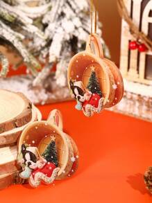 1入組可愛小狗亞克力聖誕掛飾,適用於家庭聖誕派對背景裝飾用品(非3d效果)