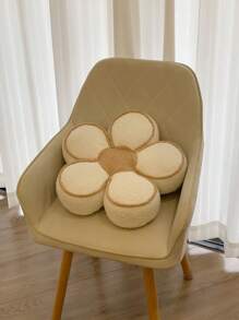 1個絨毛泰迪熊形狀的3d花裝飾枕頭,包含填充物 - 白色 - 查看 2