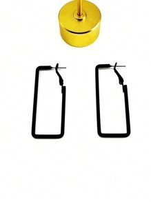 1 par pendientes geométricos metálicos minimalistas de moda