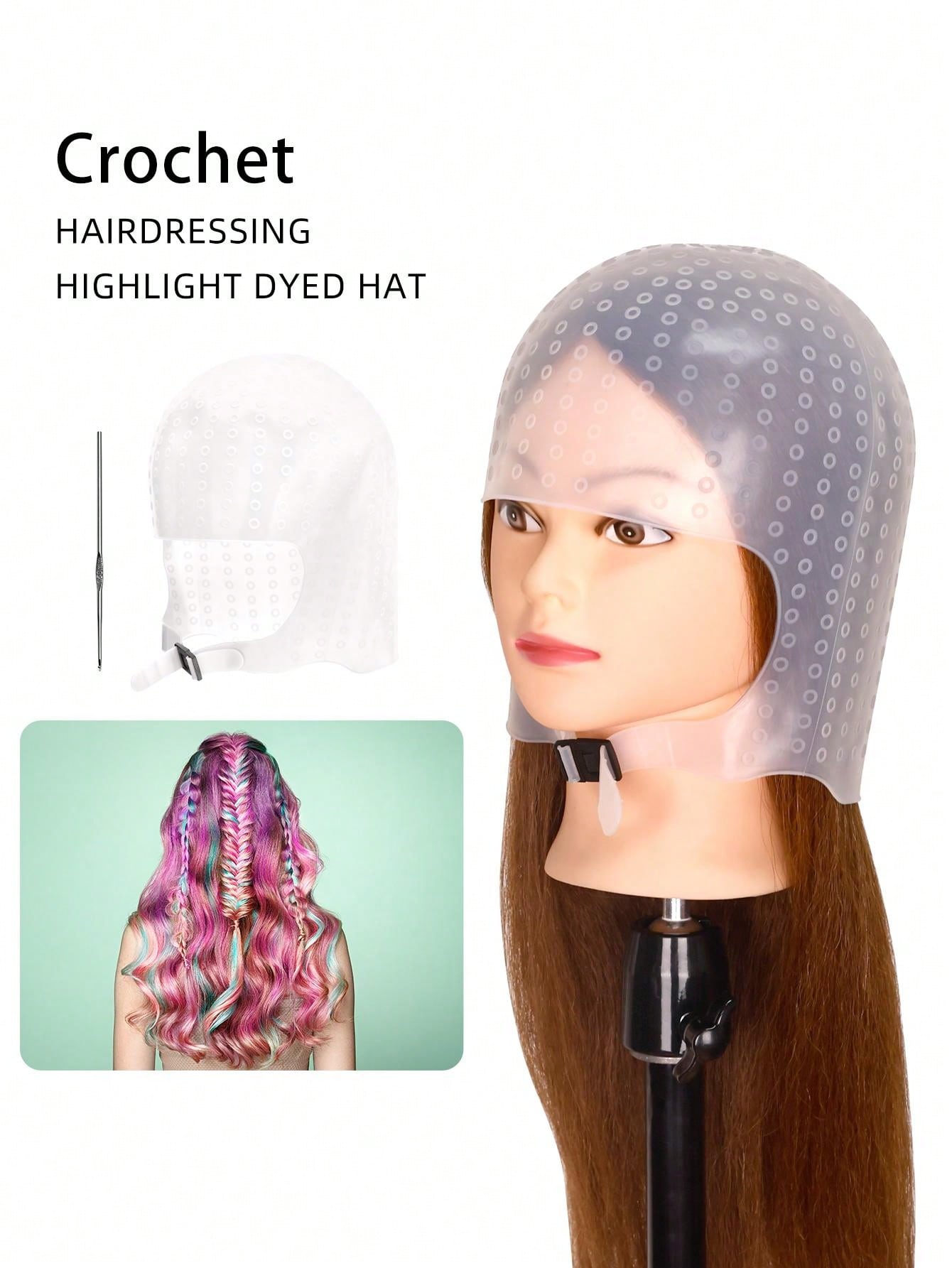 Silicone Highlighting Cap For Professional Salon Hair Dyeing With