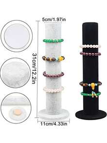 1 Pieza Reloj De Pulsera De Terciopelo Joyero, Soporte De Exhibición De Pie Para Mesa - Gris - Ver 2