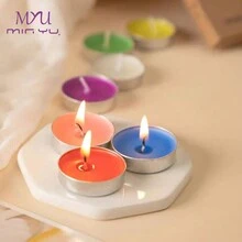 50 mini velas de colores | Velas pequeñas para decoración, manualidades y más - Blanco - Ver 5