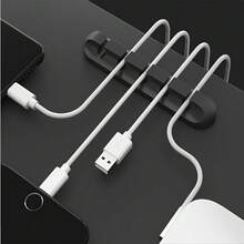 Data cable storage cable organizer charging cable holder desktop organizer cable routing artifact self-adhesive cable card sub-hub - Black - View 1