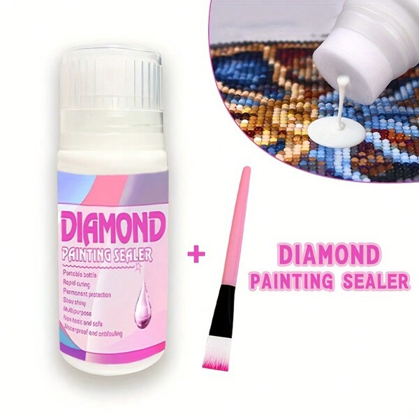 60ml Diy Diamond Painting Sealer Brightener Brightening Liquid Rhinestone Mosaic Tool Kit