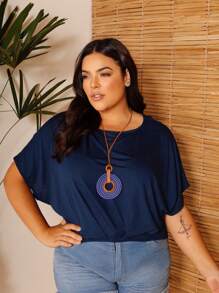 Plus Size Women Tops - Màu xanh hải quân - Xem 3