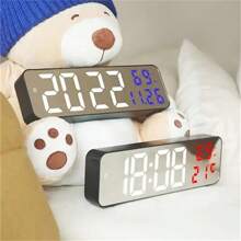 Led Số Đồng hồ treo tường Lớn Màn Treo tường Thời gian Nhiệt độ Độ ẩm Trưng bày Đồng hồ điện tử Đồng hồ báo thức Nhà  Đồ trang trí - màu xanh lá - Xem 8