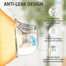 Hands-free Breast Pump, Powerful Suction, Wearable Compact Electric Breast Pump, 3 Modes & 9 Levels, 21/24/28mm Flange, White - White - View 5