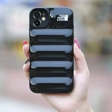 Fundas para iPhone 11 | 12 | 13 | 14 | Pro | Max | Puffer Ultra Protectora, Moda, Brillo, Aesthetic, Silicona Suave, Elegante, Antigolpes, Diseño Único, Accesorio Chic diseño The Puff Case - Negro - Ver 1
