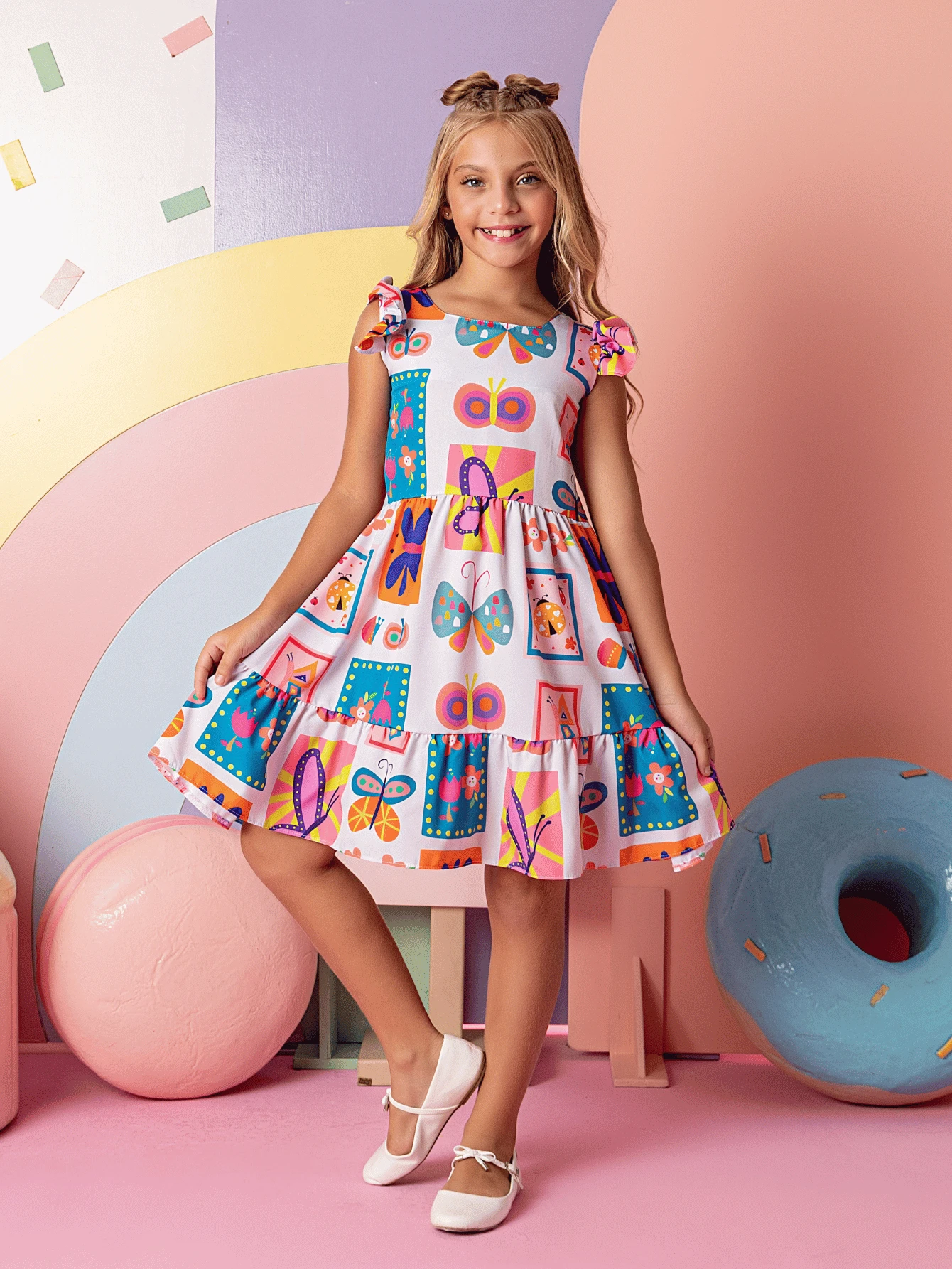 Young Girls Dresses - White - View 1