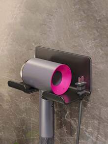 1入組電吹風架,常見吹風機支架,自黏式壁掛式收納架適用於浴室,包括膠黏劑墊 - 黑色 - 查看 2