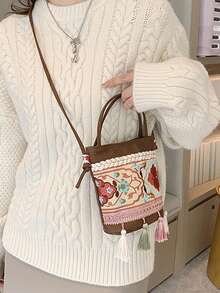 2023年最新款時尚女包,簡約刺繡設計的肩包、斜跨包、手提包,適用於學生