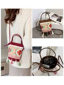 2023年最新款時尚女包,簡約刺繡設計的肩包、斜跨包、手提包,適用於學生