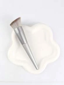 1 pieza Brocha de maquillaje contorneada en ángulo, con diseño curvo y agarre para polvos para contornear y sombrear los rasgos faciales