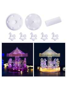 1 stuk Kristallen epoxy Hars Gietvorm Carrousel Hanger Juweelhanger Siliconen vorm Geschikt Voor DIY Geschenk Maken Accessoires
