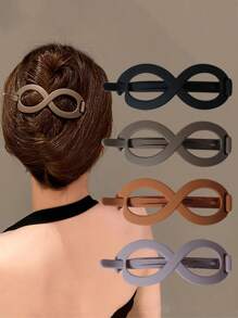 4 Piezas Clips Para El Cabello Con Forma De Figura 8 - Multicolor - Ver 1