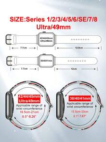 Christmas Elements Snowman & Candy Cane Gift Package Snowflake Print Watch Band - Multicolor - View 6