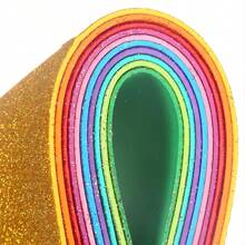 10 peças/pacote Papel Glitter Tamanho A4, Papel Artesanal Esponjoso Metálico, 10 Cores de Papel de Corte Artesanal, Sem Adesivo nas Costas