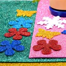 10 peças/pacote Papel Glitter Tamanho A4, Papel Artesanal Esponjoso Metálico, 10 Cores de Papel de Corte Artesanal, Sem Adesivo nas Costas