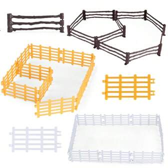 Set de 10 piezas Accesorios para valla de corral, juguetes de cerca de plástico para decoración de establo, granja, modelo de animales como caballos, regalo educativo para niños, decoración para habitación de niños, regalos de invierno