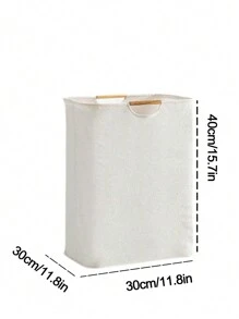 1 Miếng Tối giản Bằng gỗ Xử lý Giỏ giặt , Phong cách Nhật  Gấp lại Không thấm nước Lưu trữ phòng tắm Bin Đối với Phòng ngủ Tổ chức - Màu be - Xem 9