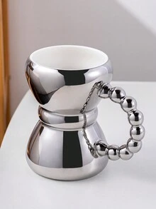 1pc Silver Bow-Knot Shaped Coffee Cup - Silver - View 1