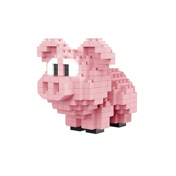 1 set de blocs de construction de modèle de cochon rose avec de petites particules pour améliorer la dextérité des doigts et les capacités de réflexion. Convient aux débutants comme cadeau. Remarque : l'emballage peut être légèrement endommagé pendant le transport. Décoration de la chambre, constructeur, rhinocéros, nanoblock, cochon d'Inde, Mcqueen, cochon de Noël