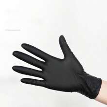 100入組黑色一次性腈類手套適用於清潔,工業,美妝&半永久彩妝