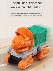 1pc Dinosaur Assembled 5 In 1 Deformable Fire & Engineering Truck Excavator Bulldozer Toy For Kids - Multicolor - View 5
