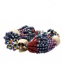 Pulsera de Muerto con San Lazara,Babalu Aye 18 hilos , Santeria - Multicolor - Ver 1