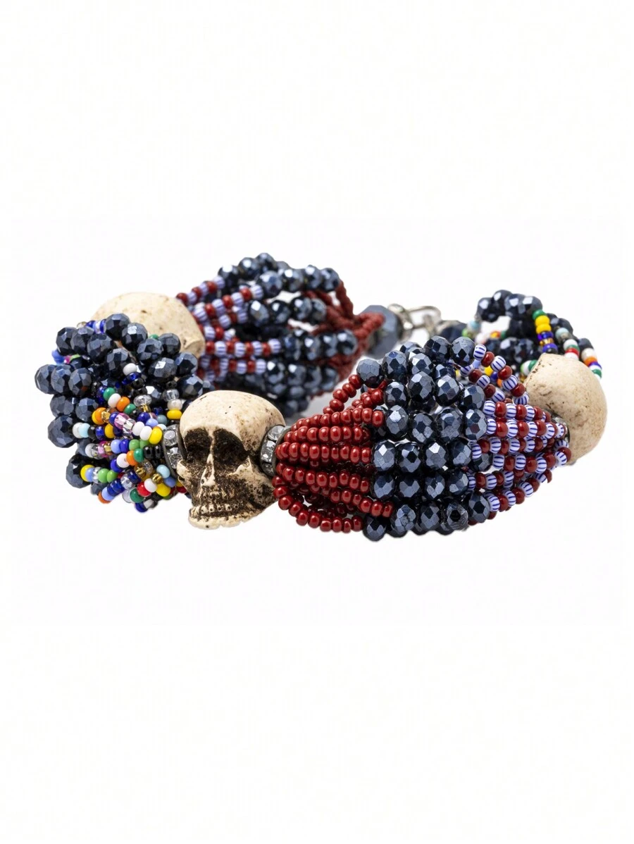 Pulsera de Muerto con San Lazara,Babalu Aye 18 hilos , Santeria - Multicolor - Ver 1