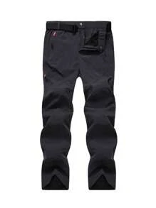 Pantalones Impermeables A Prueba De Viento Para Exteriores Para Mujeres, De Secado Rápido Y Elásticos Para El Senderismo Y La Pesca En Otoño - Negro - Ver 1