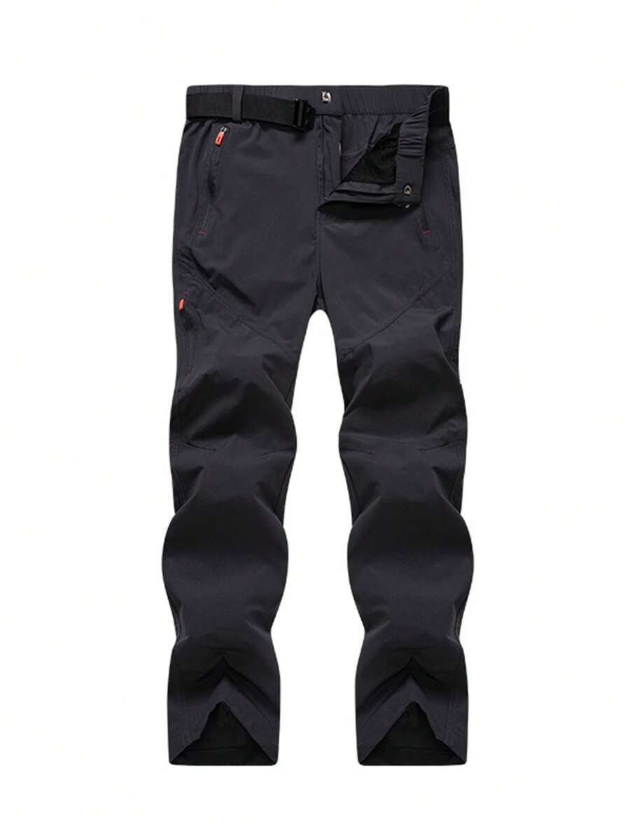 Pantalones Impermeables A Prueba De Viento Para Exteriores Para Mujeres, De Secado Rápido Y Elásticos Para El Senderismo Y La Pesca En Otoño - Negro - Ver 1