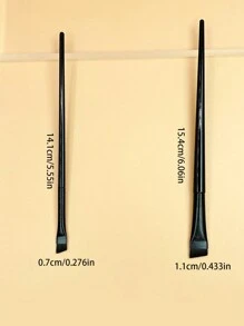 化妆刷 - 超薄细刀片眼线刷、平头角眉刷、眼影刷和遮瑕刷