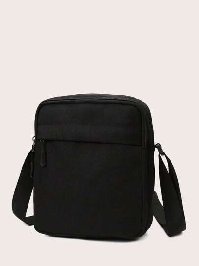 Front Zip Solid Color Square Fanny Pack With Adjustable Shoulder Strap Belt Bag For Men Women, Crossbody Bag Waist Pack For Running Workout Cycling, Small Gym Backpack Messenger Bag Canvas Shoulder Travel Bags For Outdoors