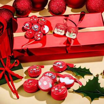 1pc Children's Christmas Decoration, Cartoon Santa Claus Iron Coin Purse, Key Earphone Organizer