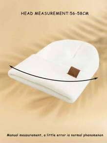 1頂中性運動滑雪鴨舌帽y2k款標簽設計針織帽,適用於戶外活動和日常通勤 - 白色 - 查看 4